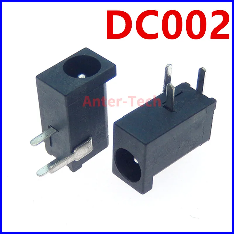 10PCS Hot Sales High Quality DC-002 0.3A 50V Black DC Power Jack Socket Connector DC002 3.5*1.3mm 1.3 Socket