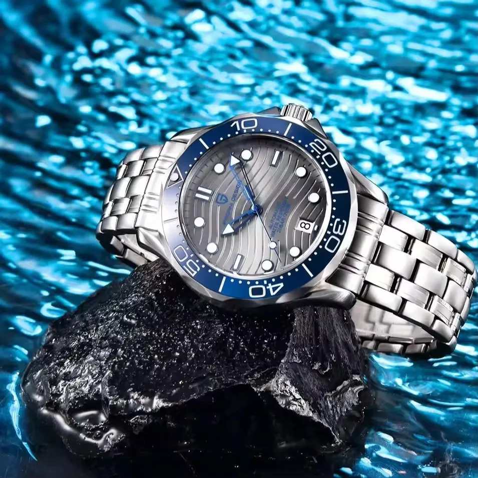 PAGANI تصميم جديد الميكانيكية مضيئة السيراميك الحافة ساعة AR الياقوت الغوص اليابان Movt رجل ساعة 316 جميع الصلب الفاخرة الرجال الساعات #5