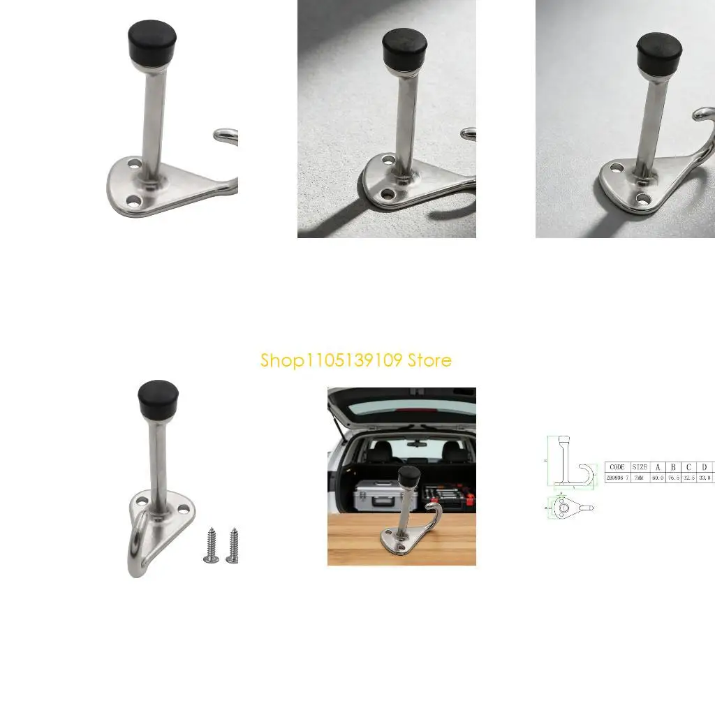 

P5ED Upgrades Steel Door Stoppers Anti Rusts Corrosion Resistant Electrolytic Polished Includes Protective Rubber Tip for Boats