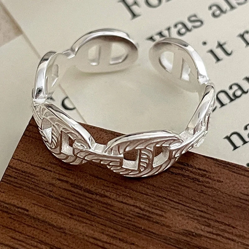 

JYJIAYUJY 100% Whole Original Sterling Silver S925 Adjustable Ring 8mm Pig Nose Fashion Woman Jewelry Gift Daily Use JYR105