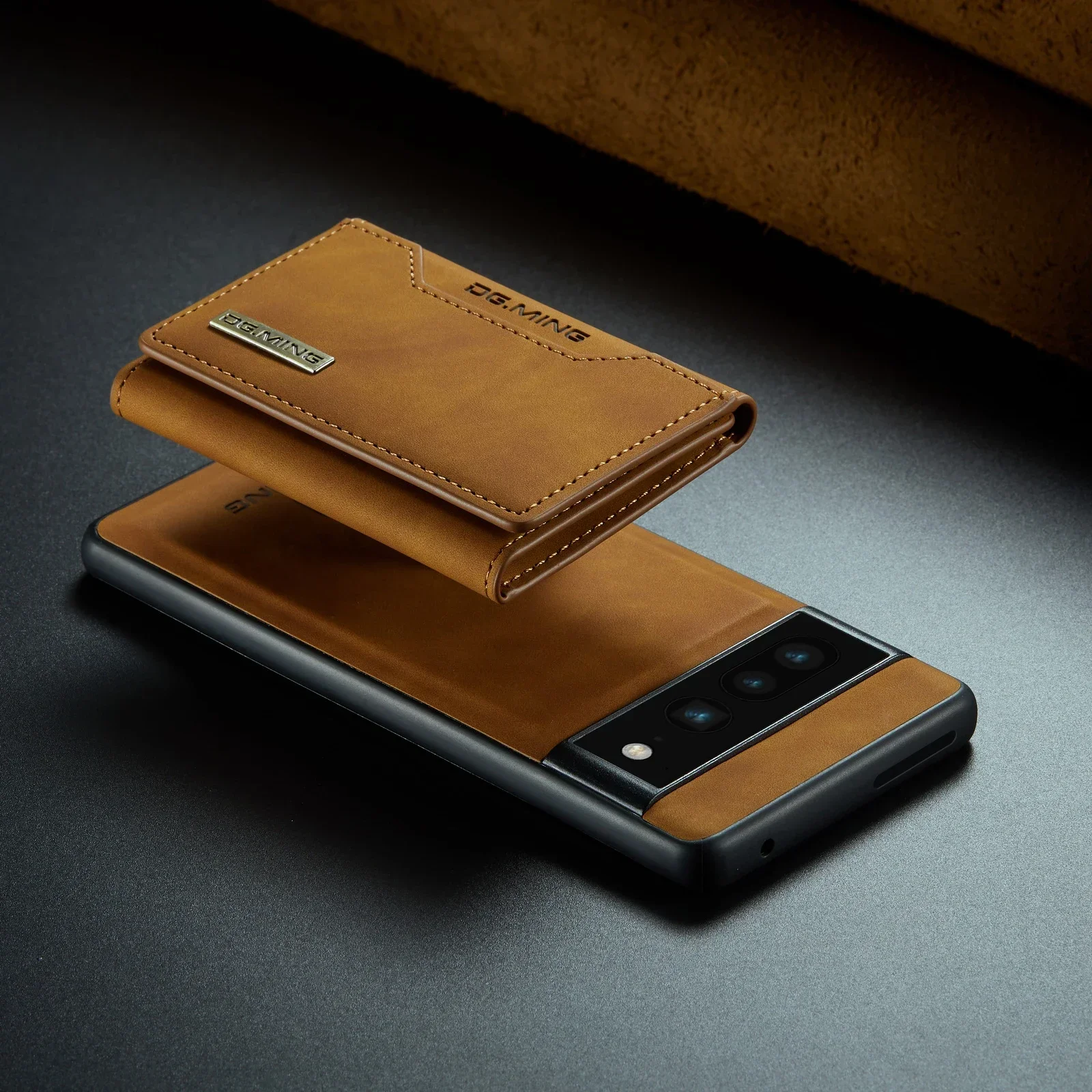 2-in-1 abnehmbare Kartentasche, magnetische Brieftasche für Google Pixel 9 Pro XL 9A 8Pro 7 6 dreifach gefaltete Leder-Geldbörse, Tasche, Handyhülle