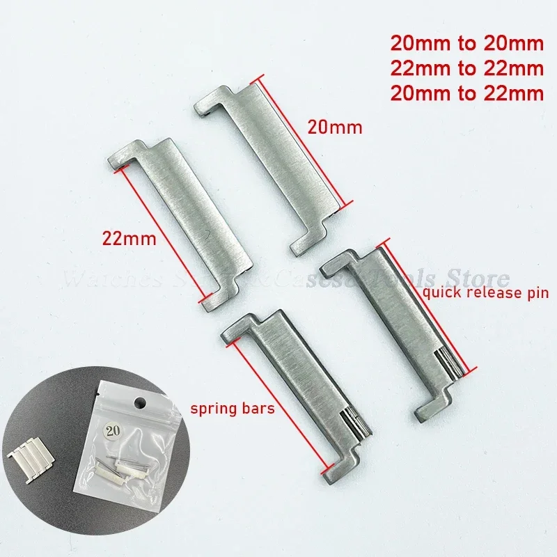 Watch Strap Adapter 20mm-22mm Spring Bars To Quick Release Pins Band Connectors for Samsung Galaxy Watch 3 Watchband Accessories