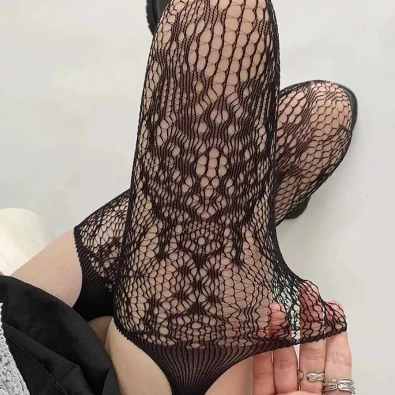 2025 New Sexy Lace Garter Belt Stocking Floral Pattern Thigh Highs Y2K Over Knee Sock Mesh Pantyhose for Women Lingerie Leggings image 6