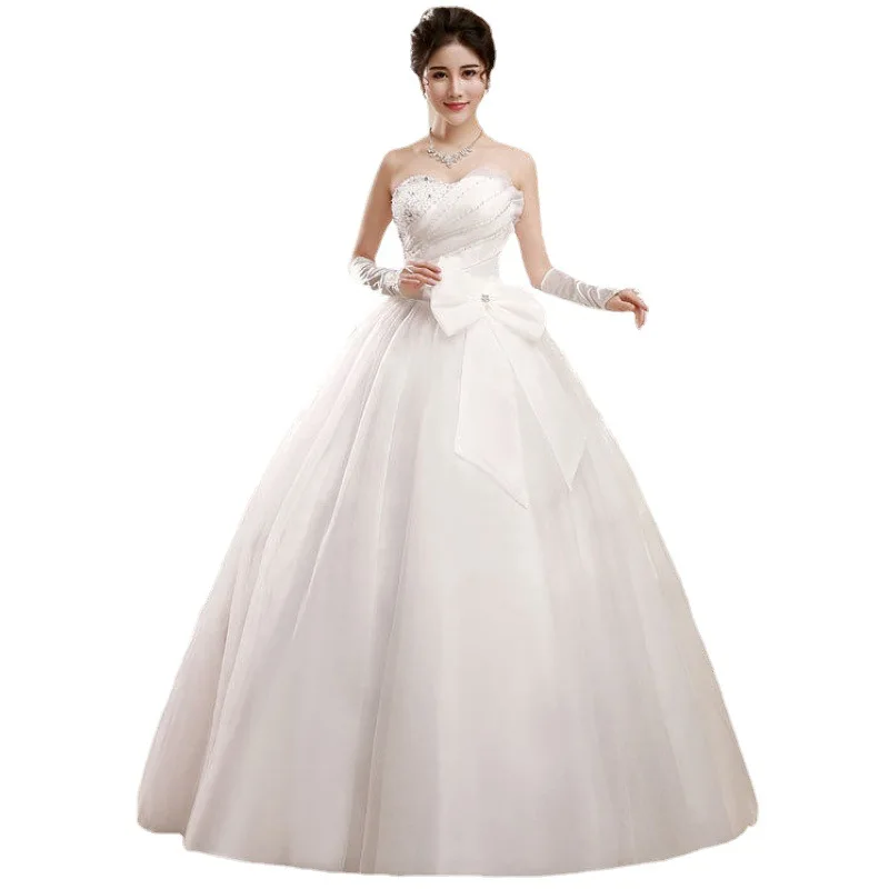 Customized New Wedding Dress Plus Size Lace Up Wedding Dresses Embroidery Ball Gowns Princess Dresses