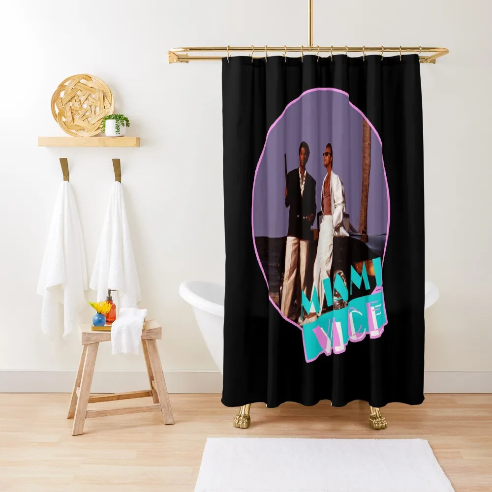 

Miami Vice Retro Shower Curtain Cute Shower Bathroom For Shower Curtain