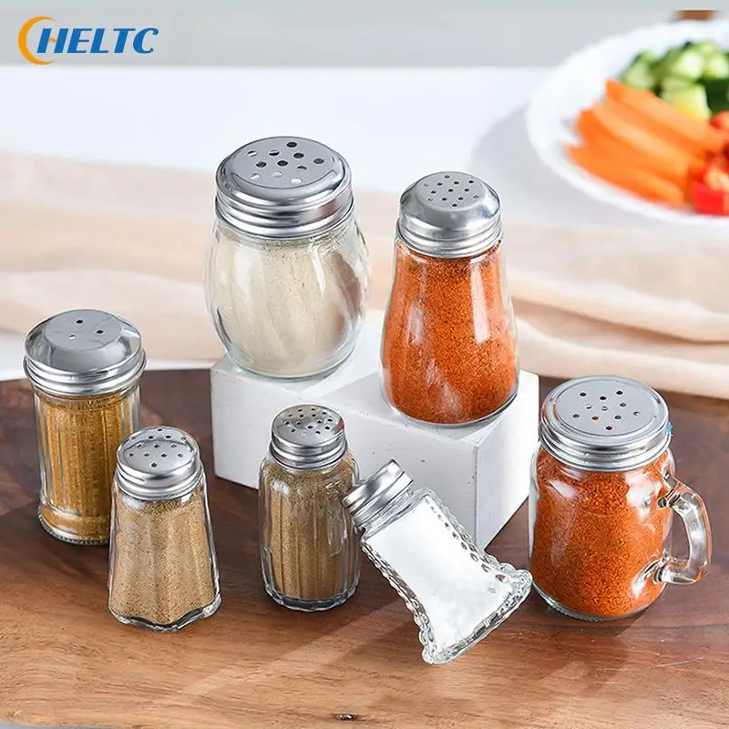 1PC Mini Glass Spice Seasoning Bottle Picnic BBQ Outdoor Cooking Tool Spice Bottle Seasoning Bottle Kitchen Supplies Salt Shaker