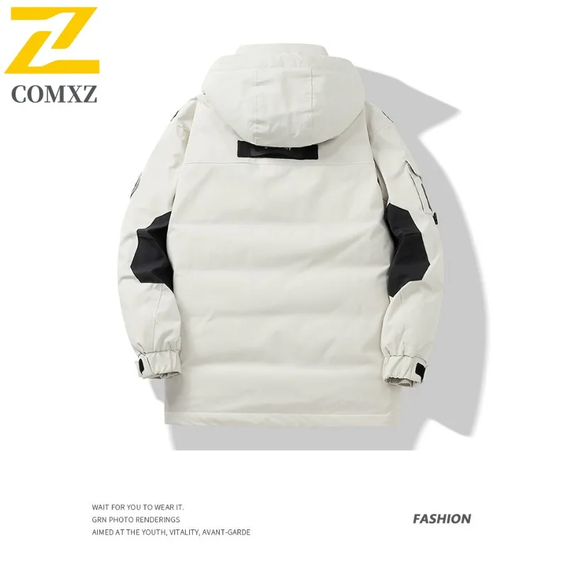 COMXZ الرجال الشتاء سترة 2025 الشتاء العمل استكشاف التنزه مقاوم للماء التخييم باركر معطف عالية الجودة تسلق سترات مبطنة