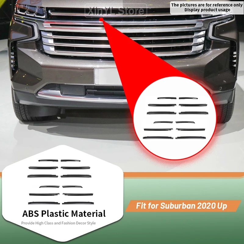

Auto Accessory Front grille trim Car ABS Front For Chevy Suburban 2020 2021 2022 Up Car Exterior Trim Strips