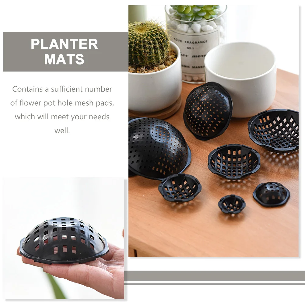 

20pcs Flowerpot Hole Mesh Pad Pp Reusable Lightweight Drainage Gasket For Soil Prevention Ventilated Planter Mat Bonsai Pot