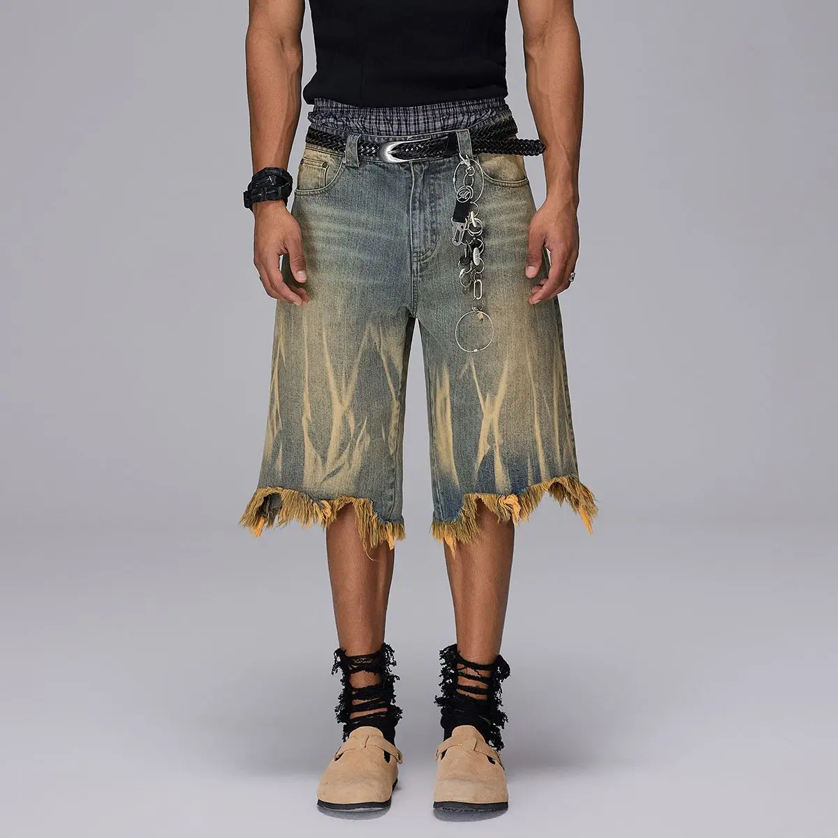

2026 New Summer Denim Shorts Men's Loose Seven Quarter Pants