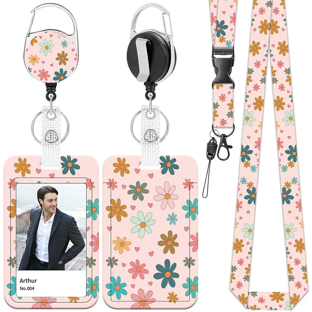 Anti‑Loss ID Badge Holder With Lanyard, Work Document Cover, Student Campus Card Employee Access Control Card Protector