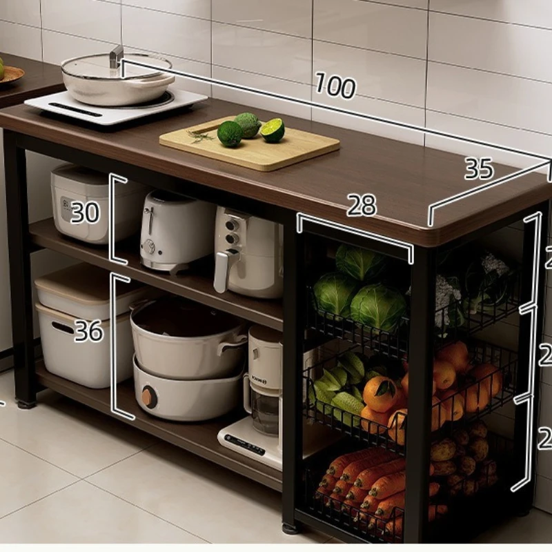 Multifunctional Storage Rack Thick Countertop Heavy Duty Shelf Unit for Kitchen Pantry Garage Home Furniture Organizer Cabinet view 5