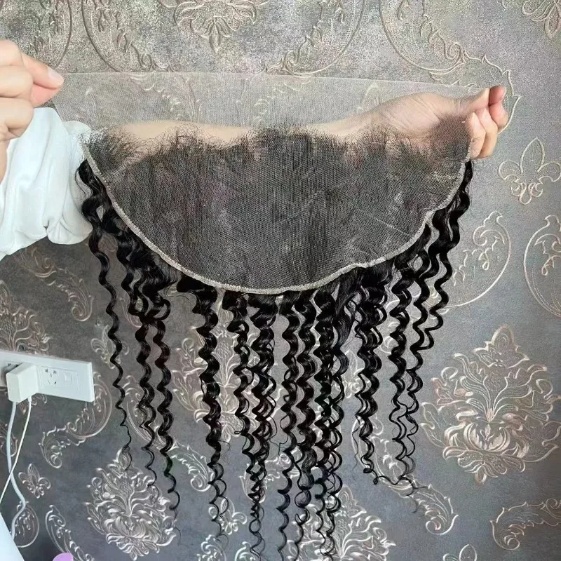 22 Zoll 13x6 Lace Frontal Deep Wave Remy Echthaar Natürliche Farbe 150% Dichte Vorgezupftes Babyhaar für Schwarze Frauen Täglicher Gebrauch – Detail 3