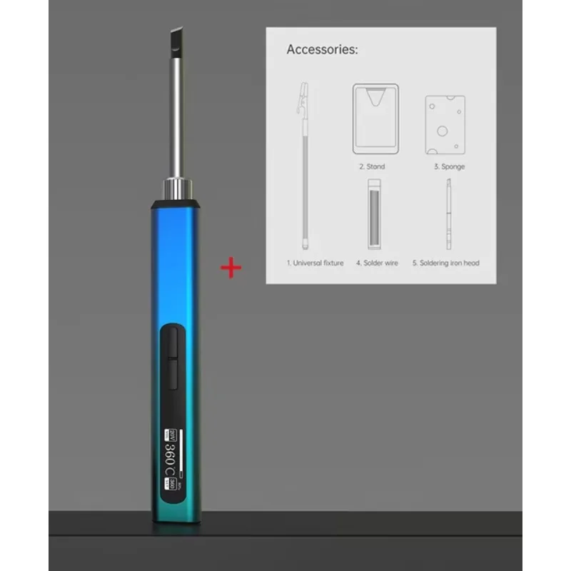 RGS65 65W 펜슬형 스마트 지능형 미니 휴대용 미니 전기 납땜 인두기 OLED 디스플레이 수리 용접 도구