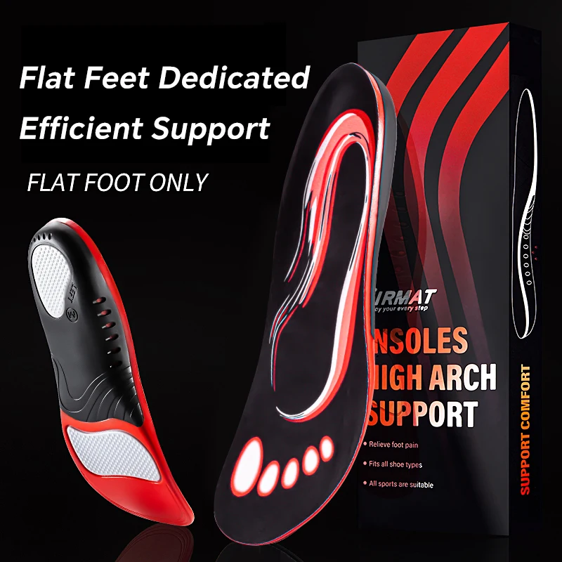 Plantillas ortopédicas de alta resistencia para soporte de arco, Gel de PU, absorción de impacto, transpirable, para el cuidado del dolor de los pies, más de 220 libras