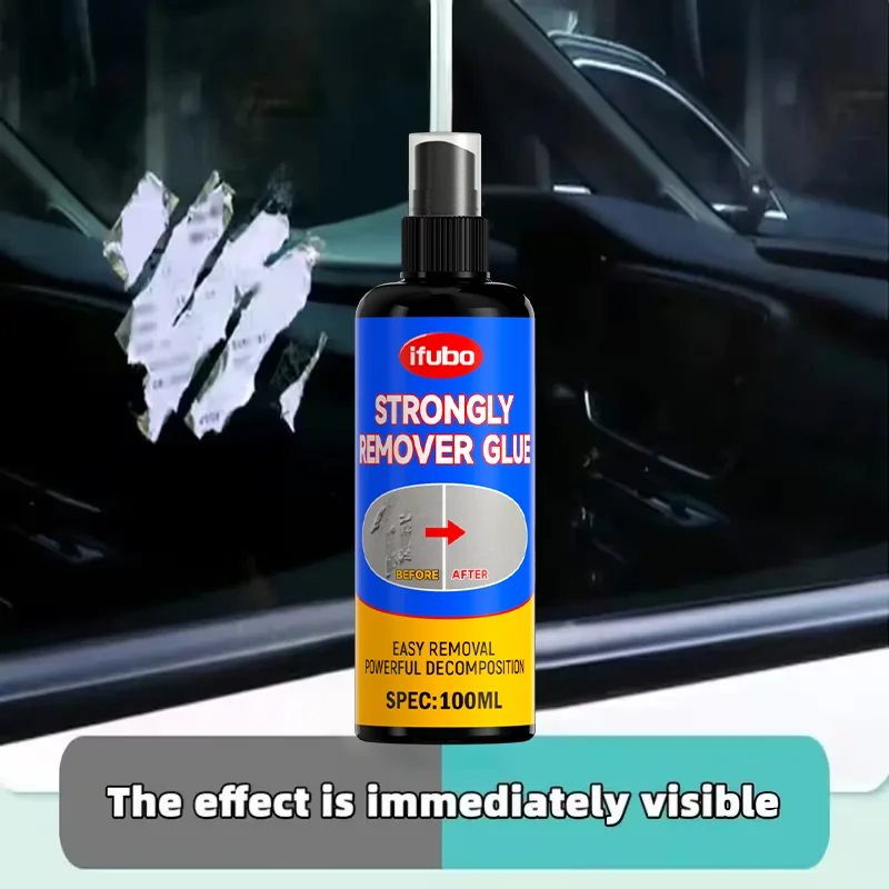 IFUBO 100ML Strong Glue Remover Spray - Powerful Decomposition for Stickers & Residues, No-Residue Clean for Car & Home Surfaces