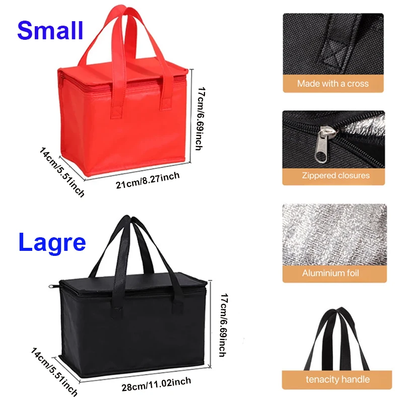 Insulated Lunch Bag Portable Folding Insulation Bento Pack Student Lunch Handbag Foods Thermal Meal Pack Ice Pack Drink Delivery