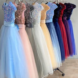 Girls 'Dresses Bridesmaid Sequins Long Princess Birthday Dresses Flower Eid Girls Formal dressing Evening 12 14 Years Vestidos