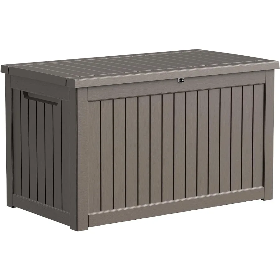 

230 Gallon Resin Deck Box Lockable Patio Outdoor Storage Box for Furniture Garden Tools and Tools Storage Waterproof Outside St