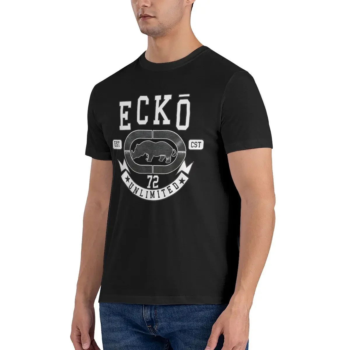 Ecko _ unltd roter Hip Hop 1972 Nashorn T-Shirt T-Shirt Pop-Stil Hipster All-Match