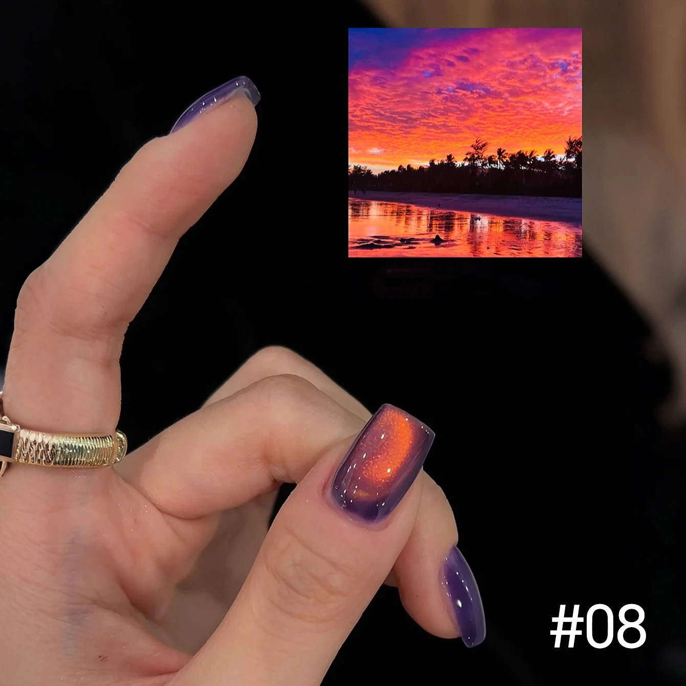 MIANEL Sunset Glow Iridescent Cat Eye 2026 Autumn/Winter New Arrival, Wine Red Iridescent Cat Eye Manicure Exclusive Gel Polish
