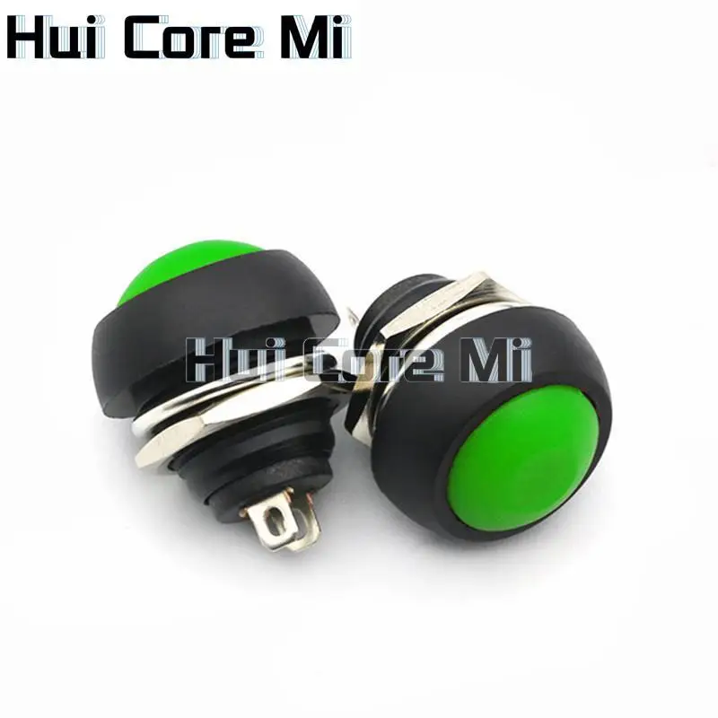 12mm Waterproof Momentary ON/OFF Push Button Mini Round Switch 1A 250V