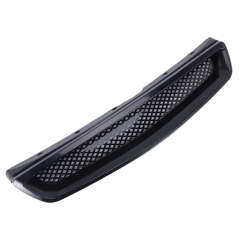 

EK T-R Style Front Bumper Hood Mesh Grill Racing Grille For Honda Civic EK CX DX EX HX LX Type R 1999-2000 Glossy Black