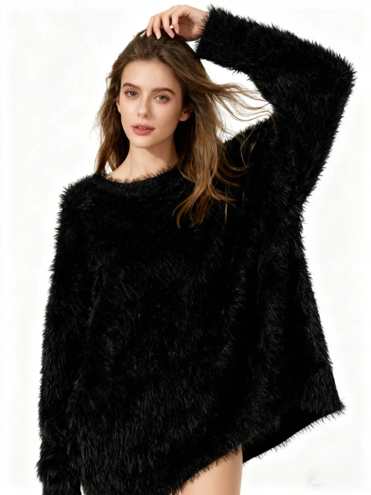 

Sweaters Jumpers Pullovers Women Damen For Pink Colour Chenille Knitwears Mother Homewear Cozy Winter Evening Warm Soft Stretchy