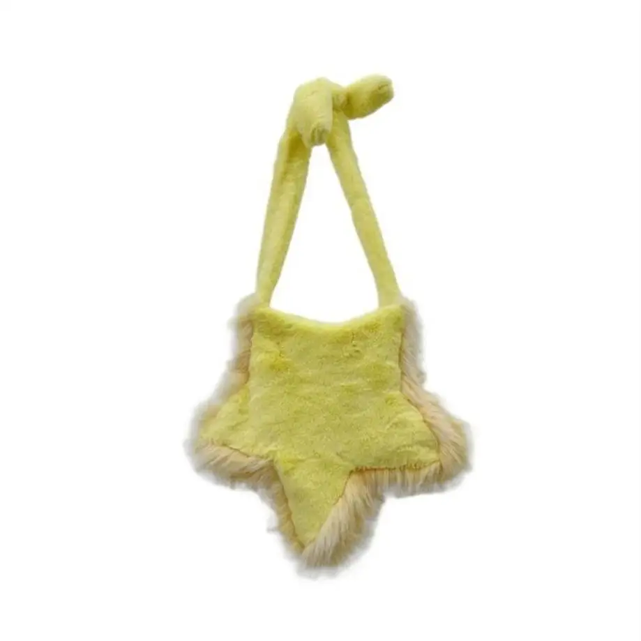 1 Pcs Tas Plush Baru Bentuk Bintang Lima Tas Plush Musim Gugur Dan Musim Dingin Gaya Manis Keren Gadis Niche Tas Selempang Kasual