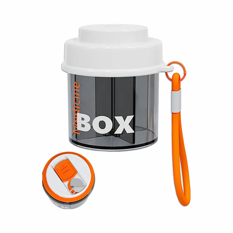 

Портативный органайзер для бутылок для таблеток, персональный диспенсер для таблеток с 4 отделениями, дорожная коробка для таблеток с конструкцией против смешивания JAF236