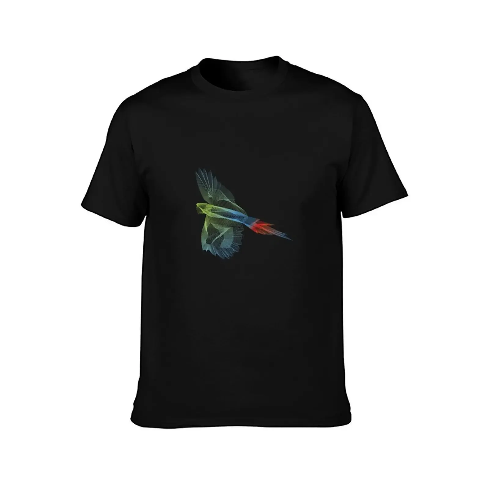 Great Green Macaw Print T-Shirt basketball graphic tees anime stuff luxury clothes men