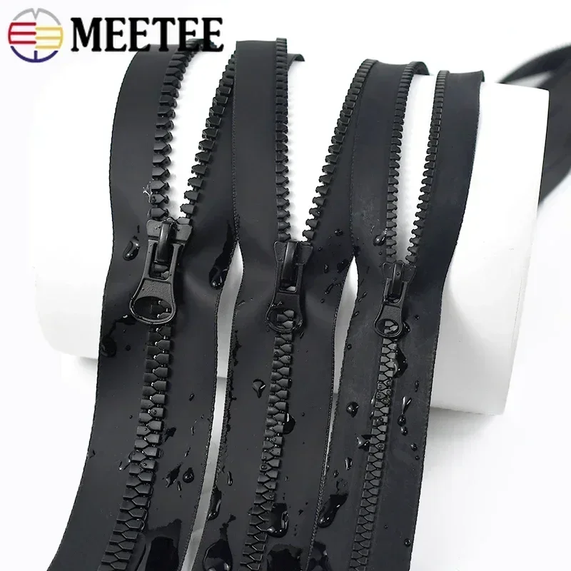 1-5Meters Meetee 5# 8# Waterproof Resin Zippers with Zipper Sliders Tent Jacket Zips Roll Clothing Zip Puller Sewing Accessories