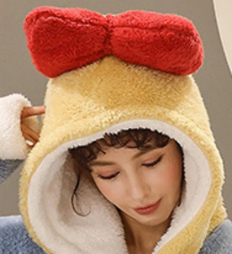 Women\'s Winter Thin Nightgown Suit Length To Shank Polyester Warm Comfortable Beautiful Snow White Leisure Wear With A Bow Hat