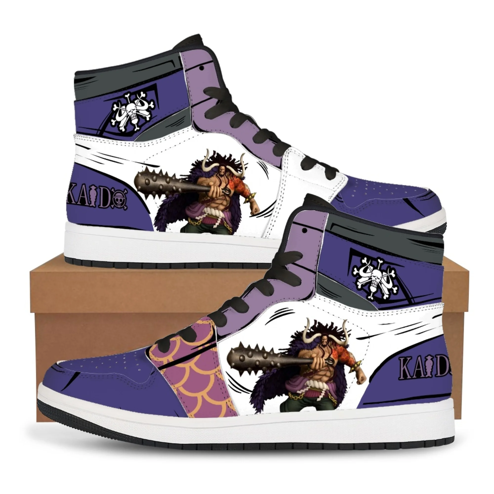 Bandai One Piece Anime Luffy Zoro Kaidou High-Tops Sneakers Freizeitschuhe Basketballschuhe Druck Bequeme flache Schuhe Geburtstagsgeschenk 3
