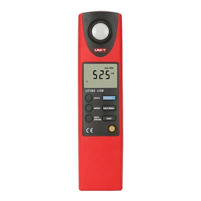 UNI-T UT382 Digital Illuminometer Light Illumination Meter 20~20000 Lux 0~2000 FC MAX/MIN Displaying Data Logging