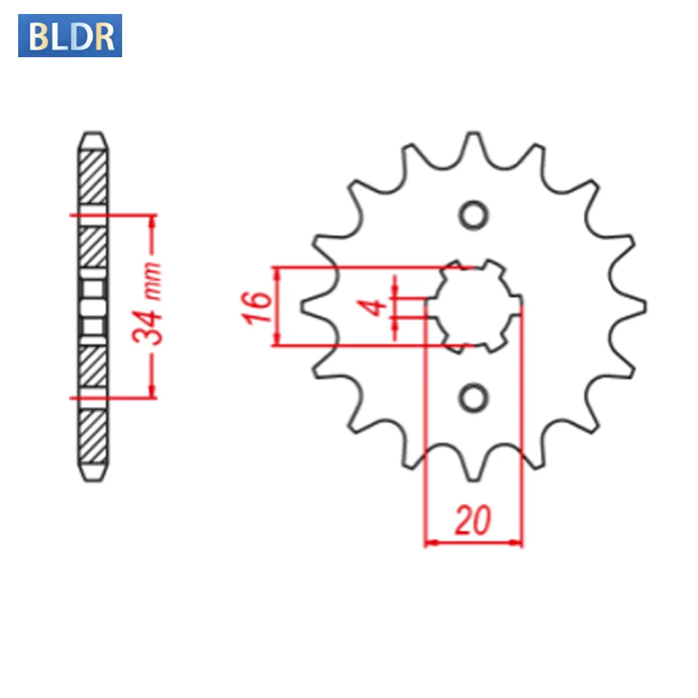 428-15T 428 15T 15 Tooth Front Sprocket Gear Wheel Cam For Yamaha SR125 SR 125 XT125 XT XT125R XT125X XTZ125 YBR XTZ 125 YBR125