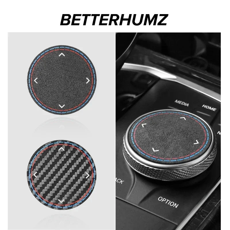 For BMW F30 F20 G20 F10 F31 F32 F34 F36 Series 1 2 7 X3 X4 X5 X6 i3 iX3 Z4 Made of Alcantara Car Multimedia Knob Trim Stickers