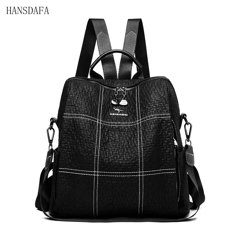 Genuine Leather stylish large-capacity casual anti-theft backpack High Quality Women Backpacks Fashion Luxury Female Travel bags