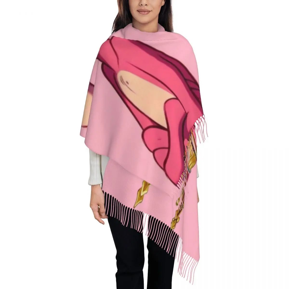 

Модный шарф с кисточками и короной на заказ P-Panthers, женские зимние теплые шали, женские шарфы