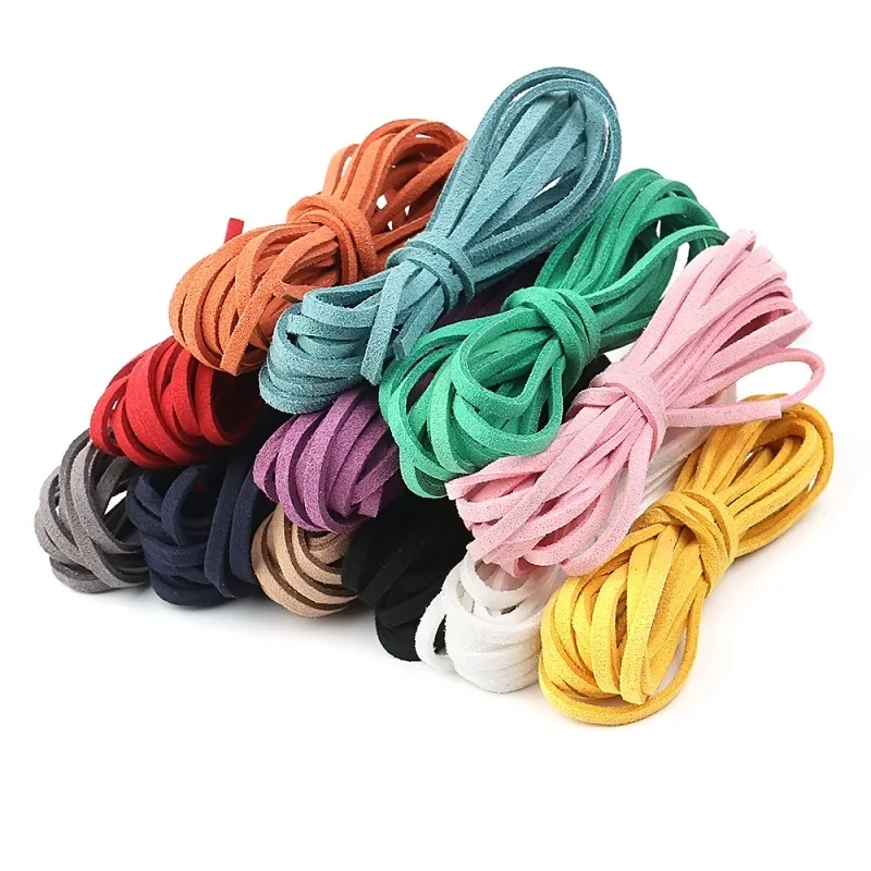 10meters 2.6mm Multi Flat Faux Suede Braided Cord Velvet Leather Rope Handmade String DIY for Jewelry Bracelet Necklace Keychain - Image 3