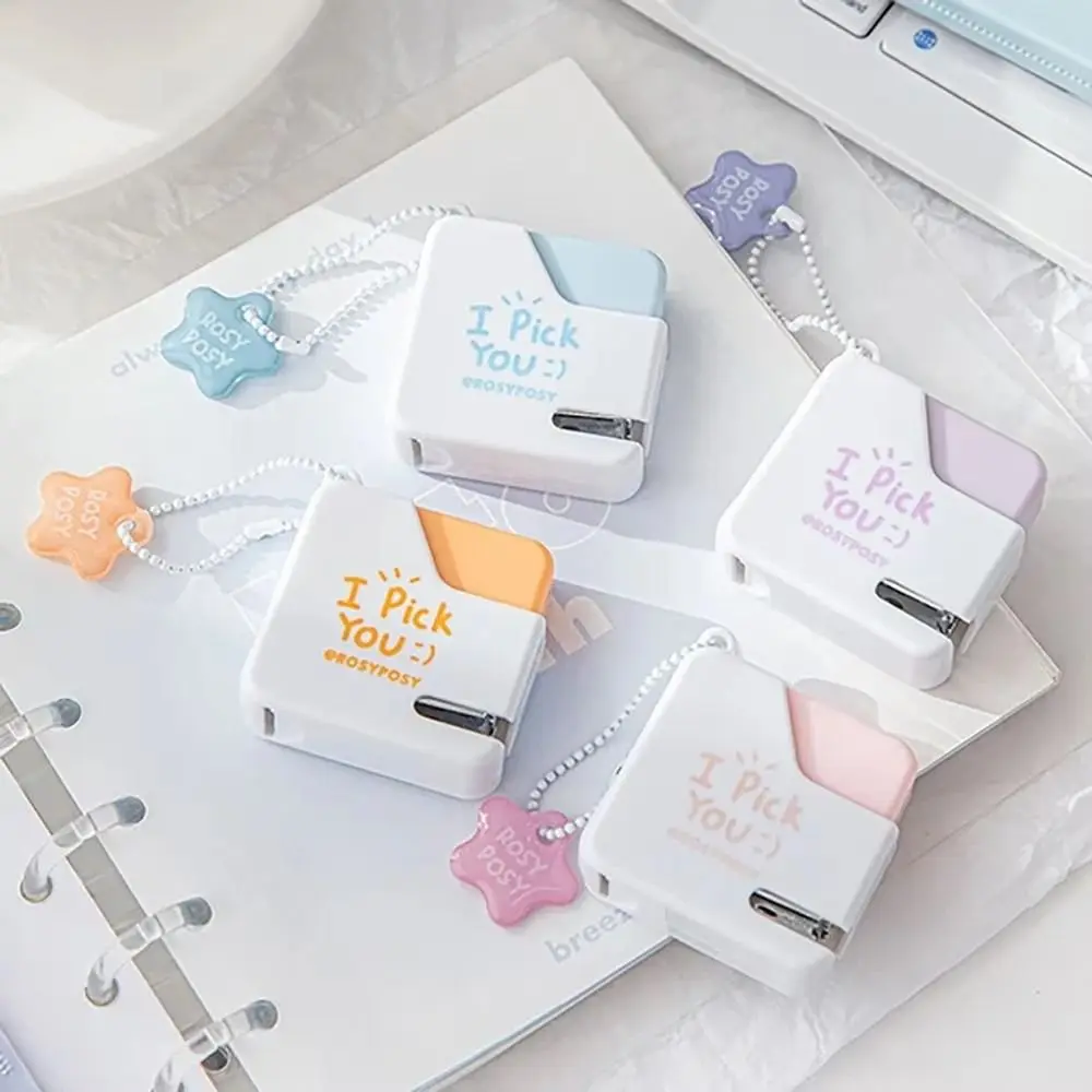 Effortless Mini Color Stapler Set Easy-Use Square Labor-Saving Stapler Set Paper Stapling Multifunction Bookbinding Machine