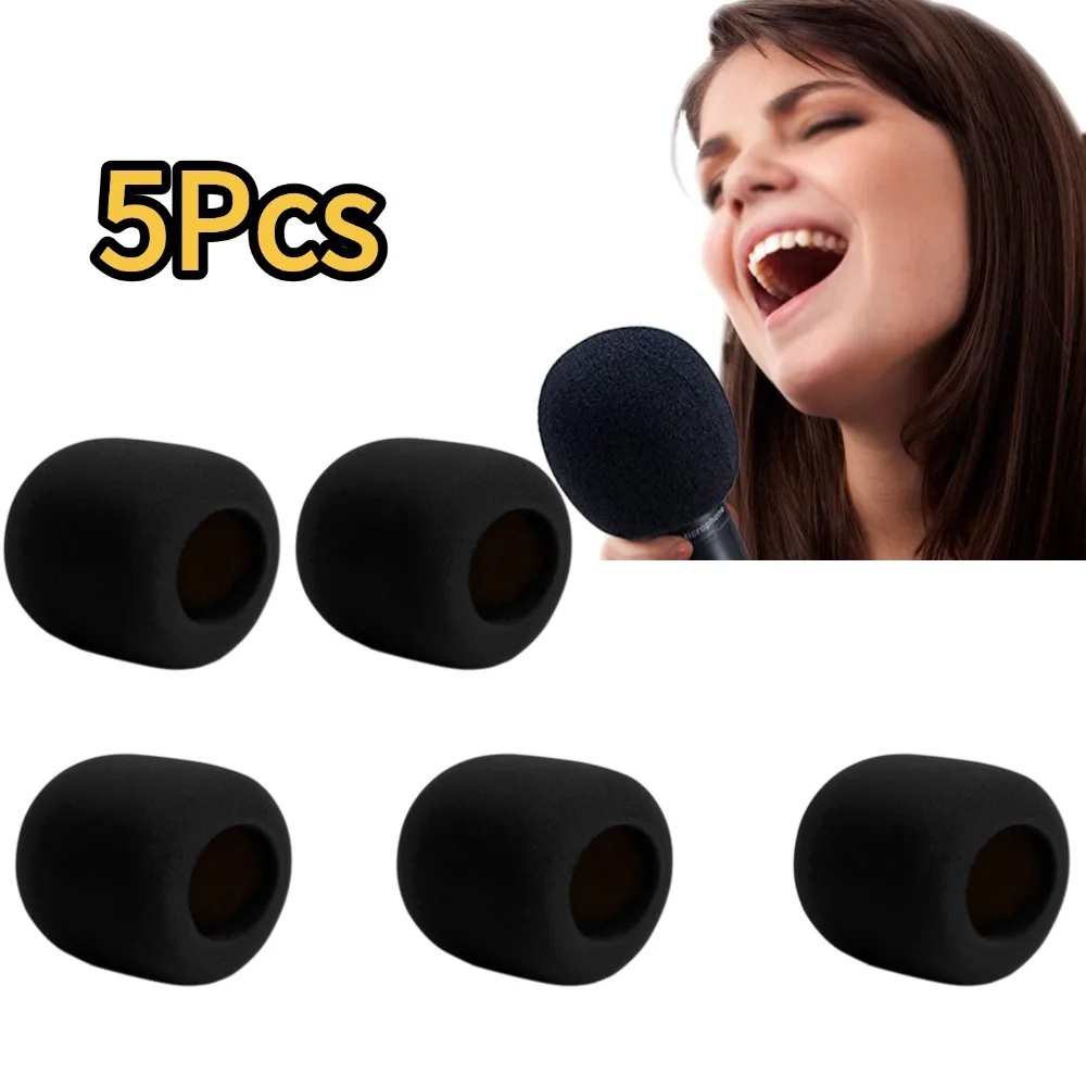 Espuma interior de micrófono para Shure SM58/Beta58A 57A/PGA48LC, cubierta de micrófono profesional para estudio, tapa de micrófono de esponja, 5 uds.