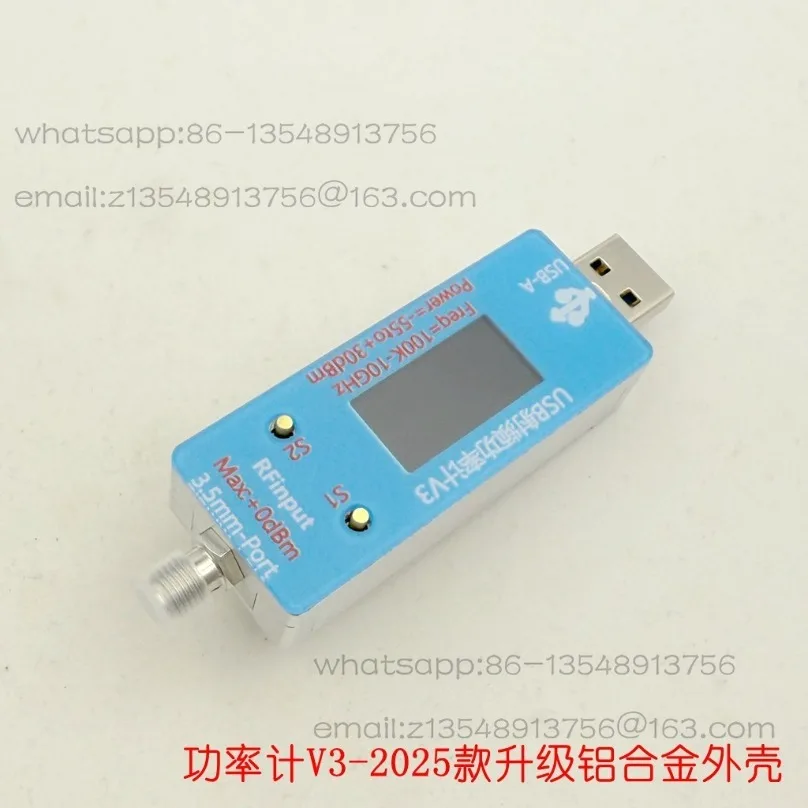 

USB RF Power Meter V3 100K to 10GHZ -55~ + 30dBm 2025 Aluminum Alloy