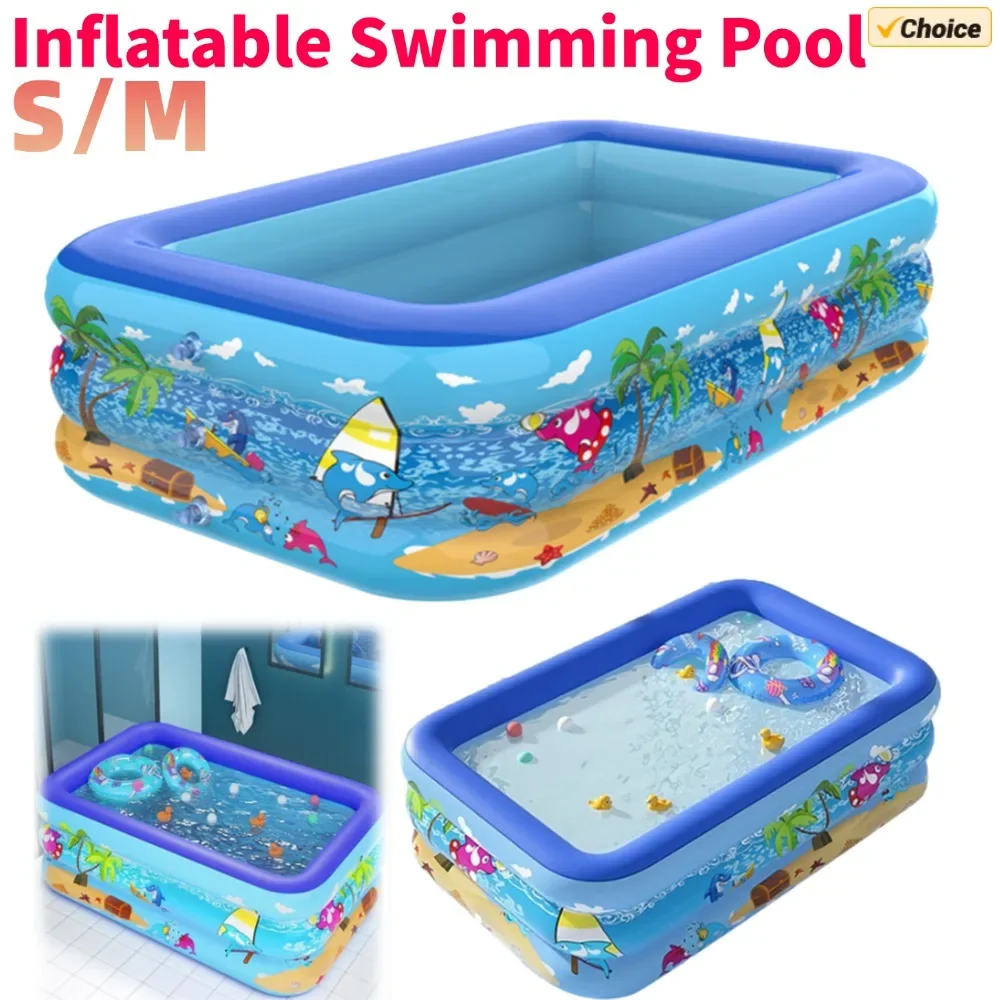 110-120 ซม.สระว่ายน้ําทําให้พองในร่มกลางแจ้ง PVC สระว่ายน้ําการ์ตูนหนาสระว่ายน้ําสําหรับเด็กวัยหัดเดินเด็กสระว่ายน้ํา