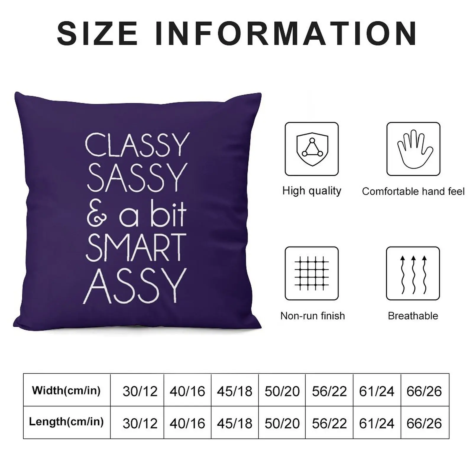 Classy Sassy and a Bit Smart Assy Throw Pillow Custom Cushion Photo Cushions Cover Sofa Decorative Covers pillow