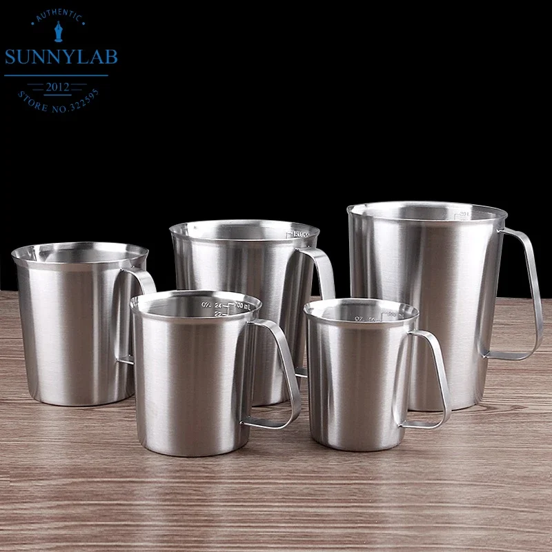 

1pcs 500ml 700ml 1000ml 1500ml 2000ml Stainless Steel Lab Beaker Measuring Cups Graduated Liquid Metal Tools With Inner Scale