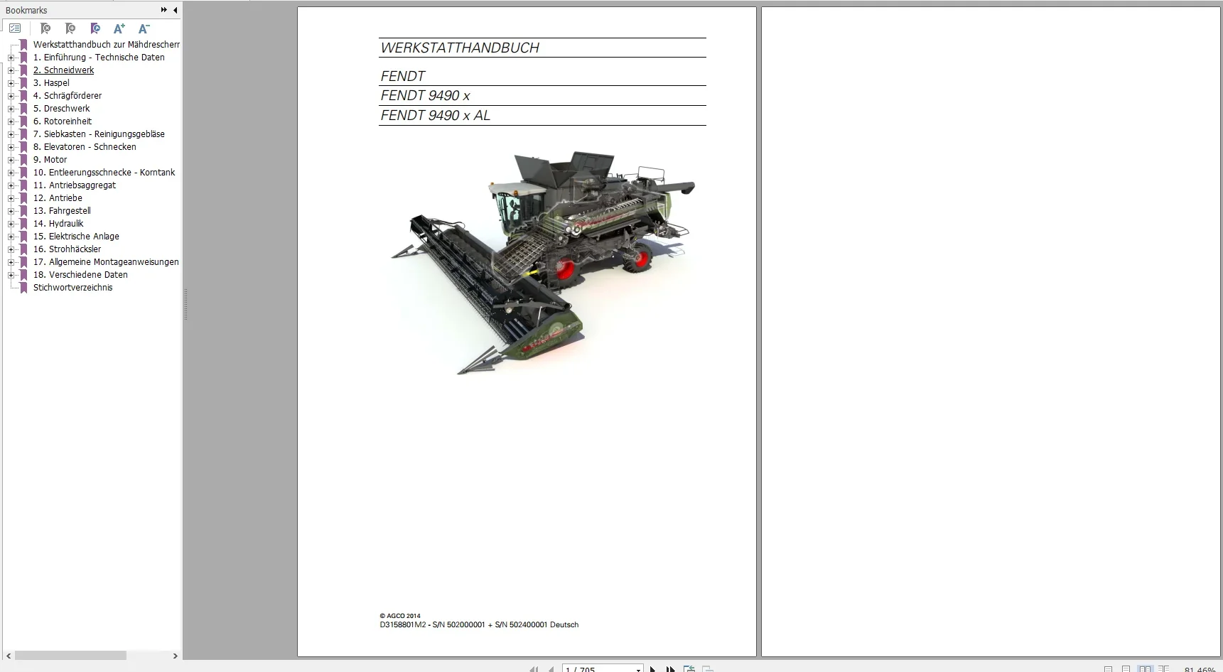 FENDT COMBINE Harvester Diagrams, Operator & Workshop Manuals German Languages DVD