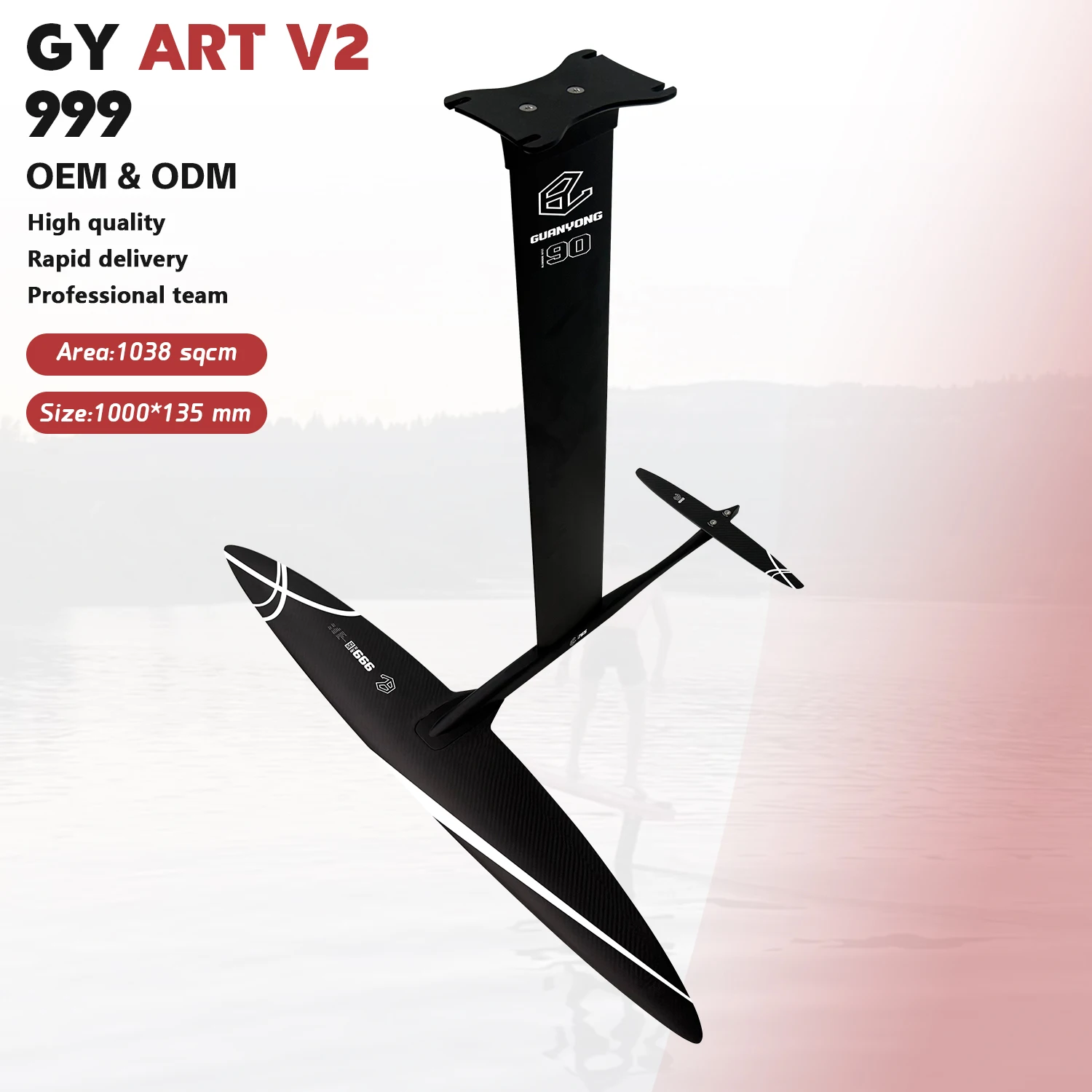 

2025 New Arrival GY ART V2 999 Hydrofoil Wing 3K Carbon Fiber Advanced High Aspect Front Wing Foil Water Sports Surfing Wingfoil