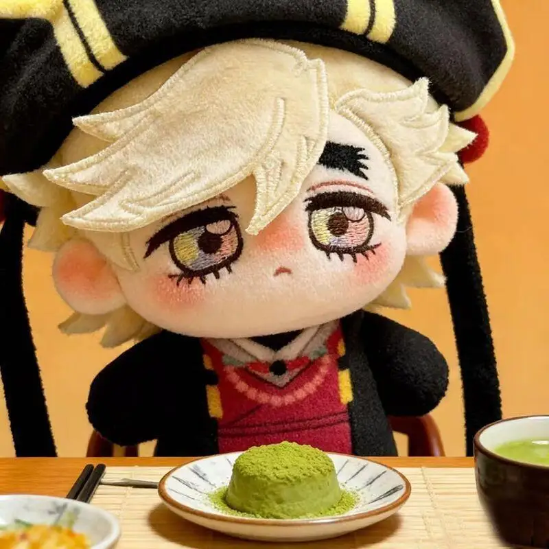 10Cm Anime Demon Slayer Doma Wearing Hat Wronged Face Smiling Face Plush Toy Backpack Decoration Pendant Doll Classmate Gift