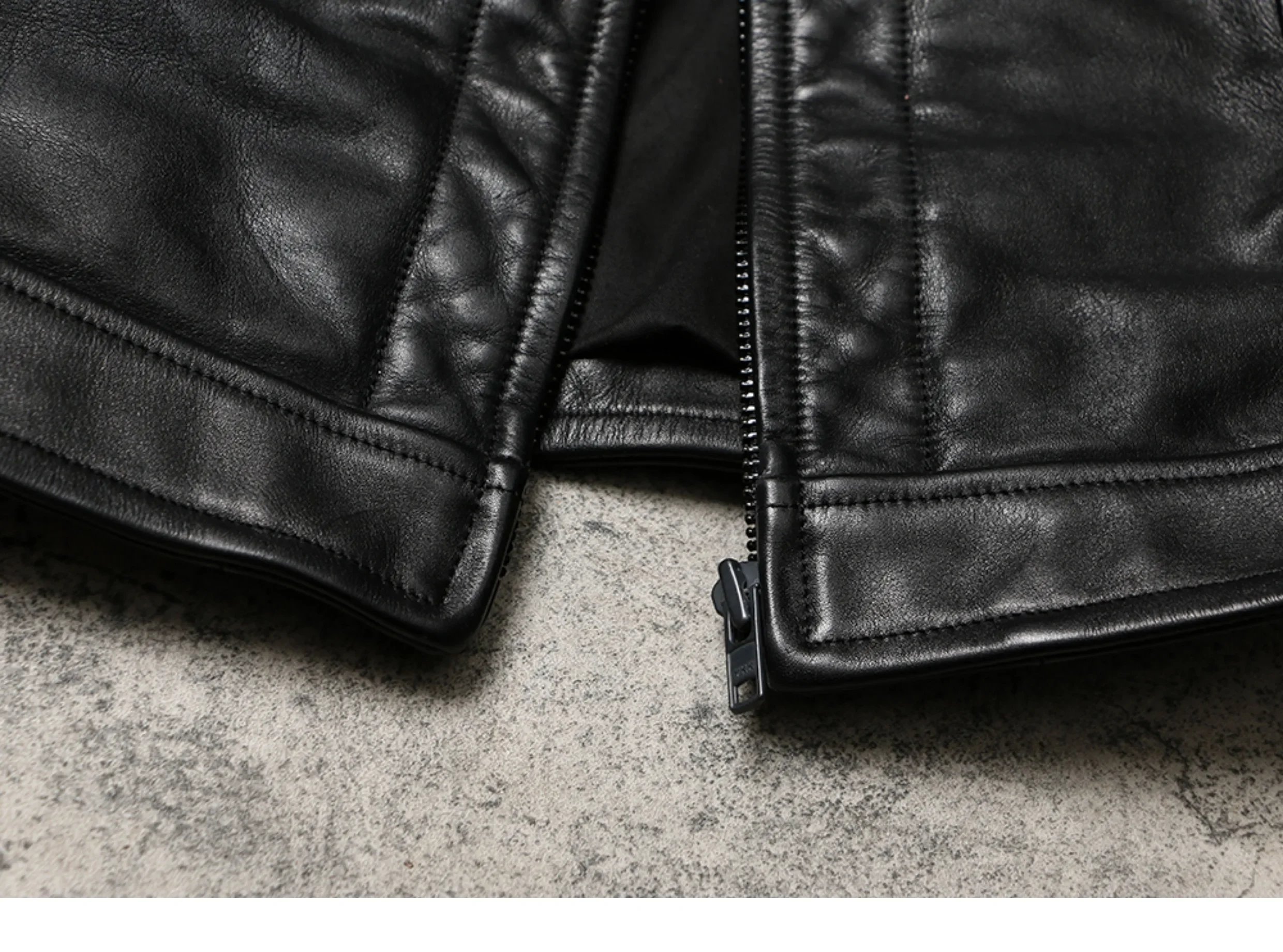 سترة Tailor Brando Heavyweight Batik المصنوعة من جلد البقر والحبوب الكاملة للرجال من الجلد الطبيعي الكلاسيكي #5